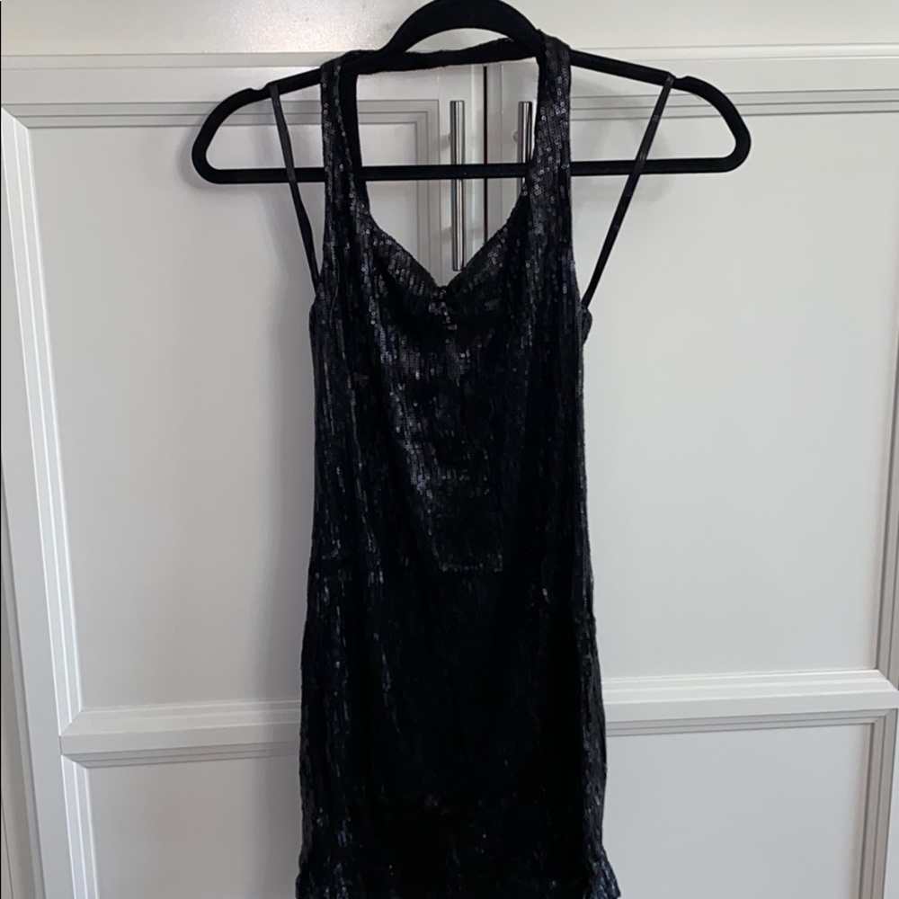 Sequence Dress! Halter style! Fitted.